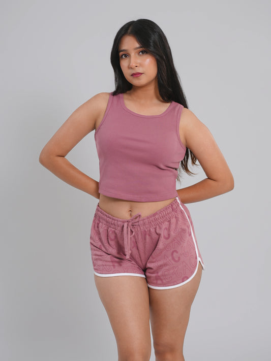 Ribbed Crop Top- Onion - Tactlifestyle