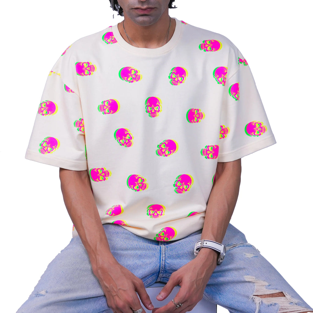 Neon Skull Illusion Oversized Tee TacT Lifestyle