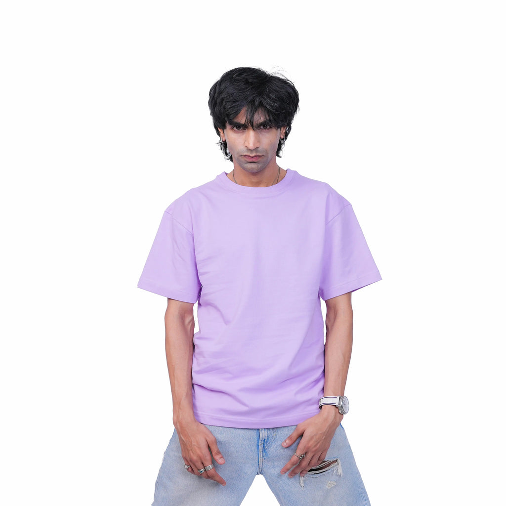 lavender basic oversized tshirt front