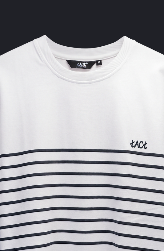 Not So Basic Tee – White/Navy