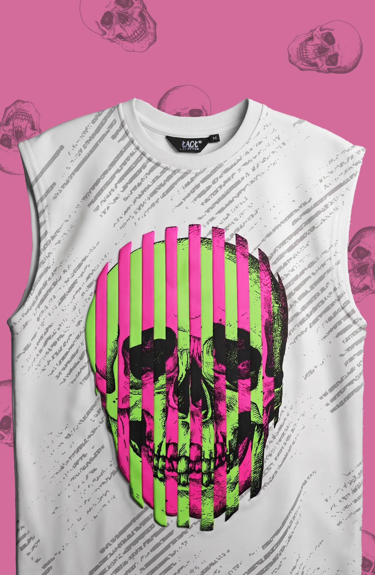 Distracted skull Sleeveless tee