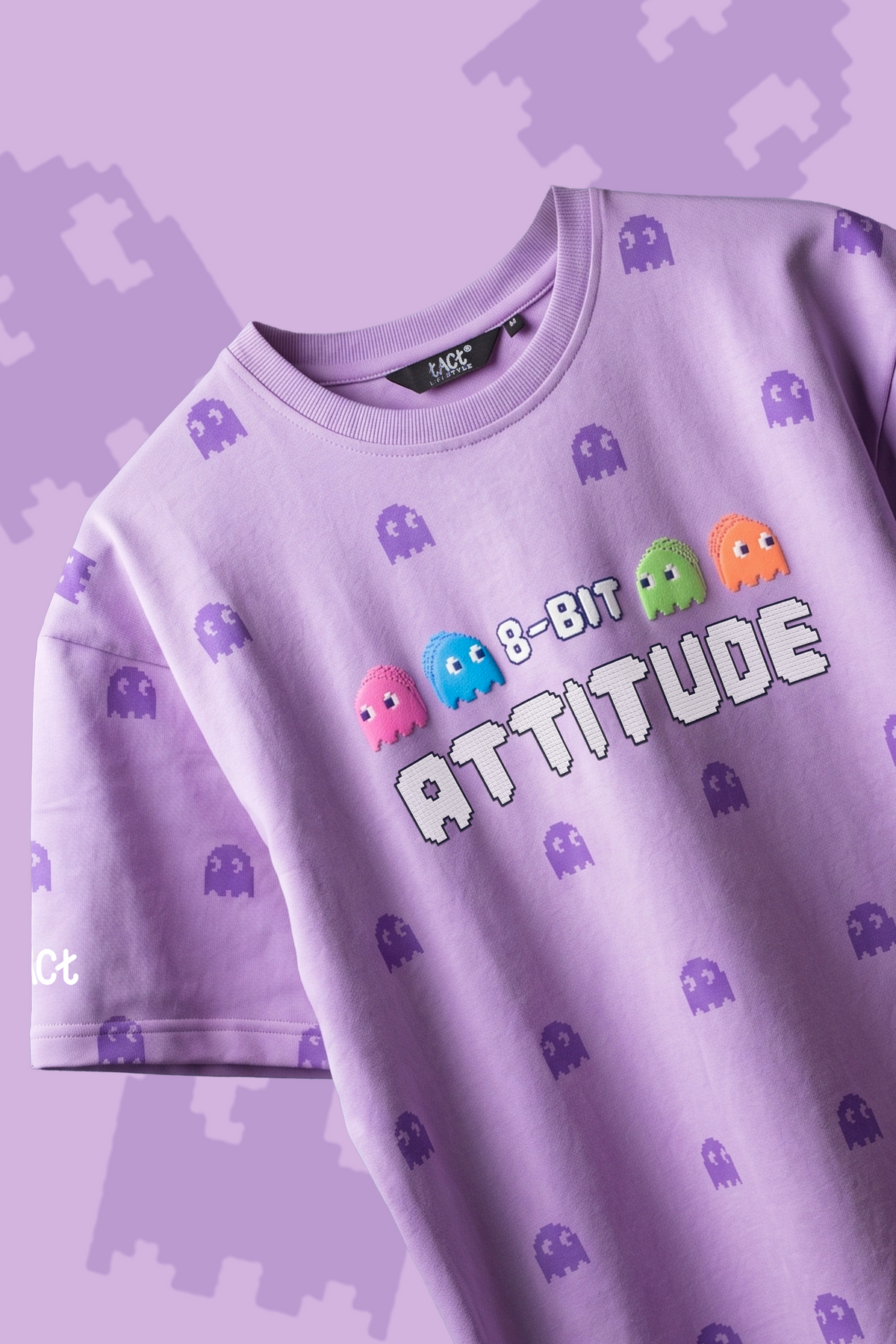 Pacman Oversized Tee - Lavender