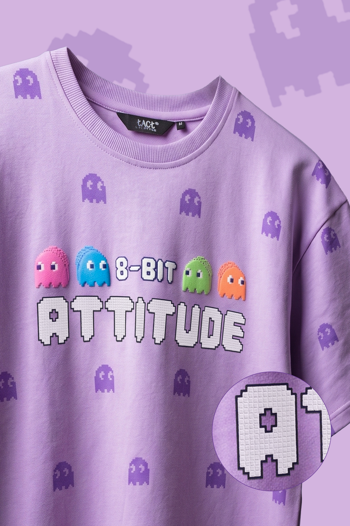Pacman Oversized Tee - Lavender