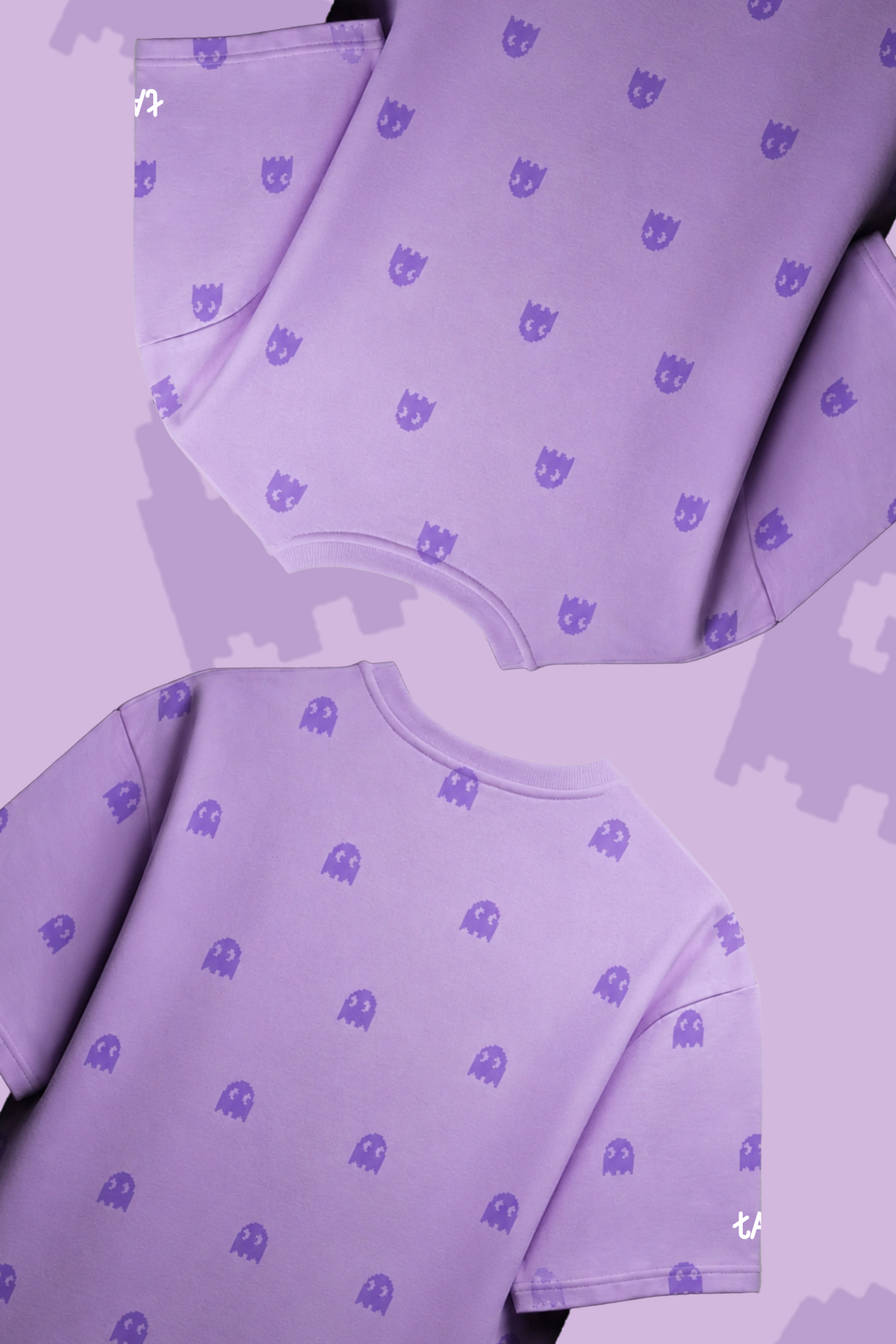 Pacman Oversized Tee - Lavender