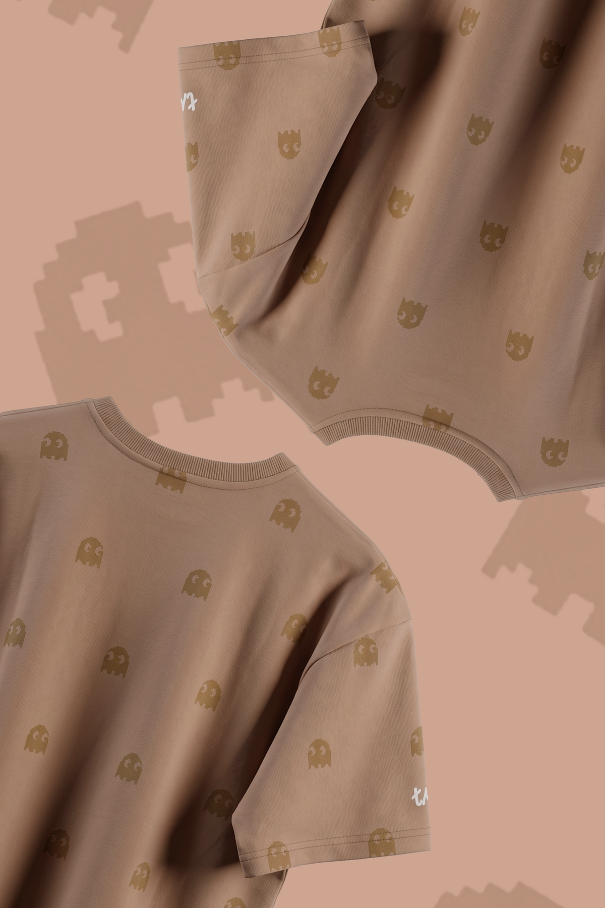Pacman Oversized Tee – Mocha