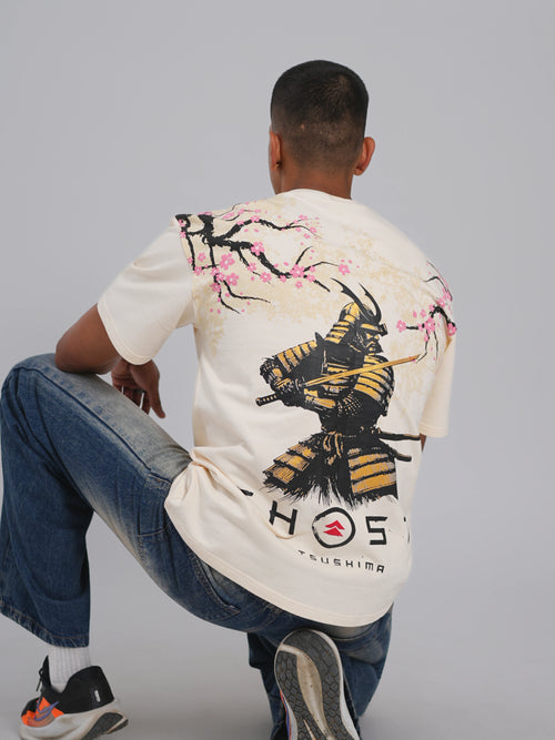 Ghost of Tsushima Oversized Tee (Cream) - Tactlifestyle 