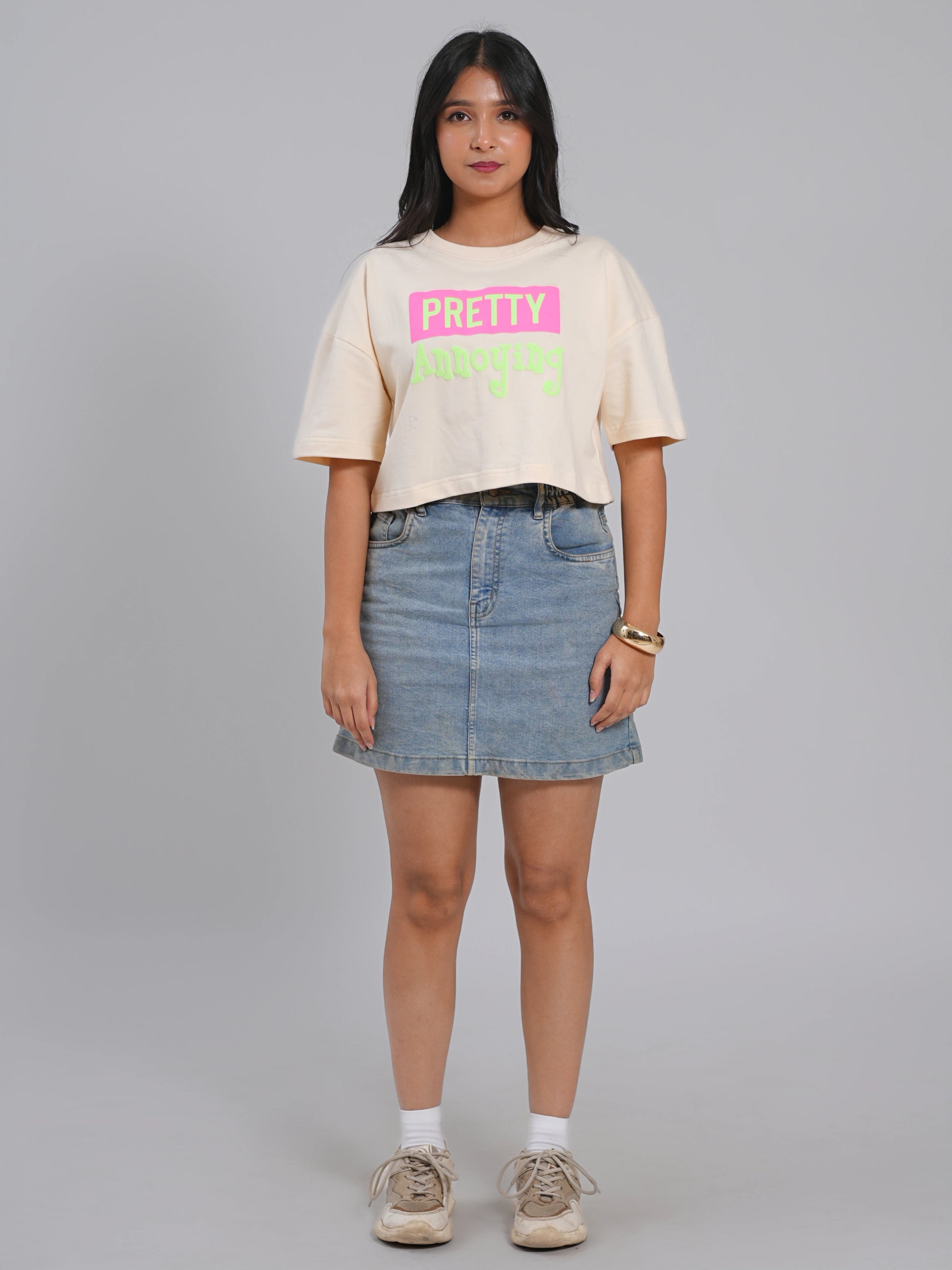 Pretty Annoying Oversized Cropped Tee - Tactlifestyle 