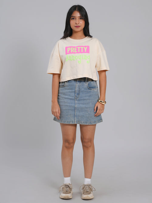 Pretty Annoying Oversized Cropped Tee - Tactlifestyle 