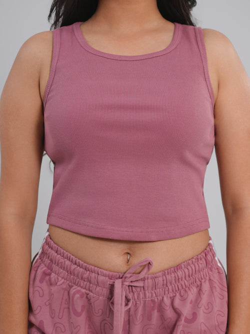 Ribbed Crop Top- Onion - Tactlifestyle 