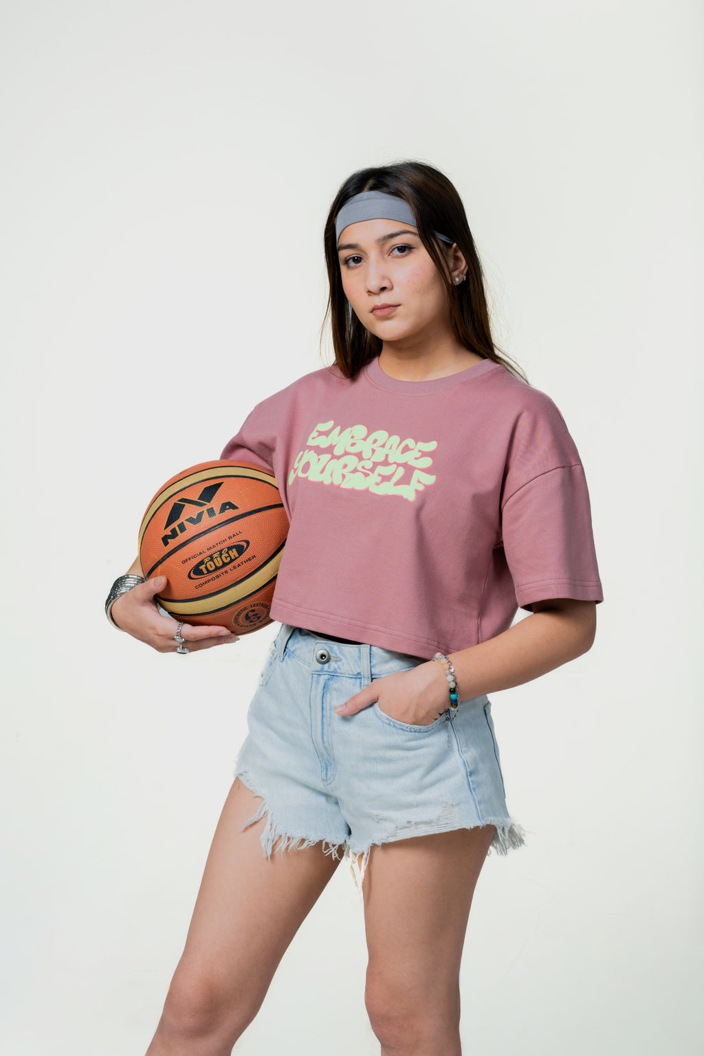 Embrace yourself Oversized Cropped Tee