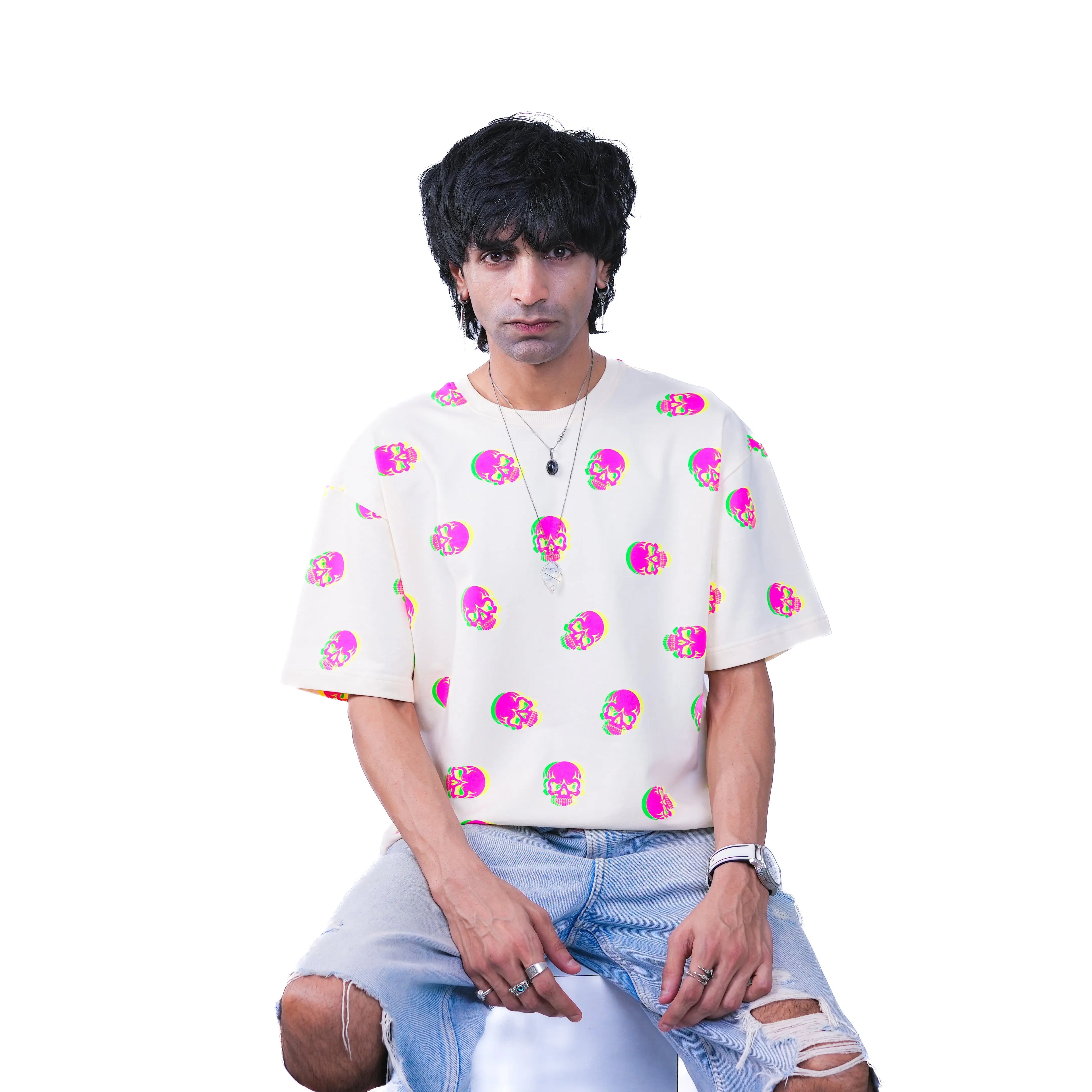 Neon Skull Illusion Oversized Tee TacT Lifestyle