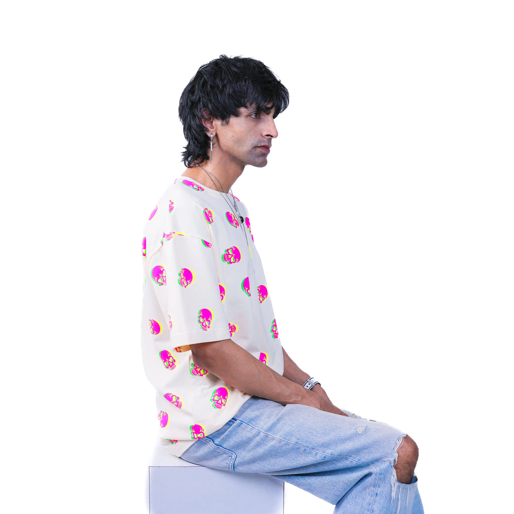 Neon Skull Illusion Oversized Tee TacT Lifestyle