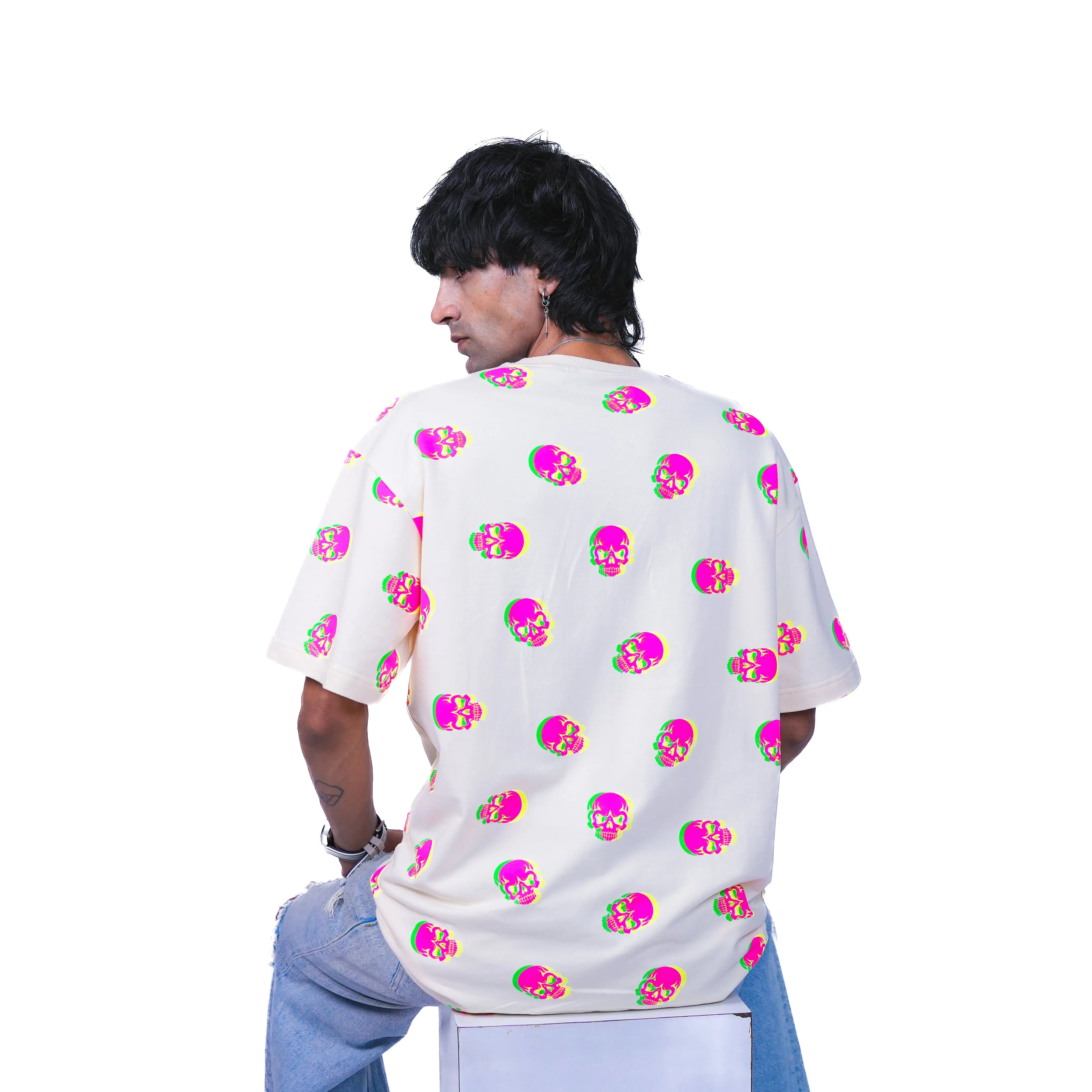 Neon Skull Illusion Oversized Tee TacT Lifestyle
